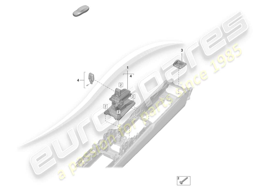 porsche 2025 (992-2) selector lever 8-speed automatic gearbox - pdk - parts diagram