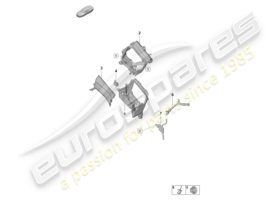 porsche 2020 (taycan 9j1-1) air con./heating/aux. heater fresh air intake water box part diagram