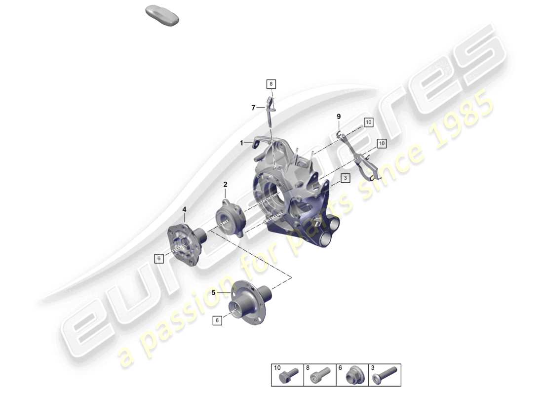 porsche 2022 (992-1 turbo / s) rear axle wheel bearing with assembly parts wheel hub parts diagram
