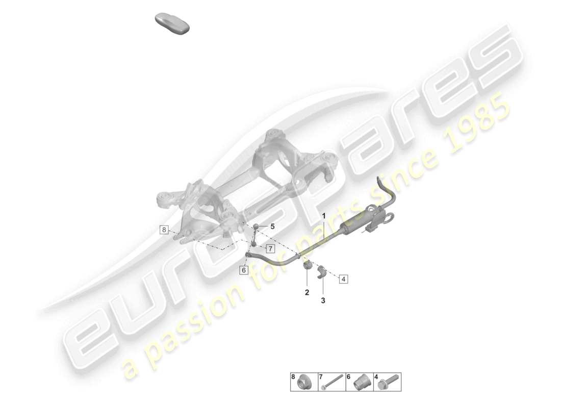 porsche 2020 (taycan 9j1-1) anti-roll bar for vehicles with electronic roll stabilisation part diagram