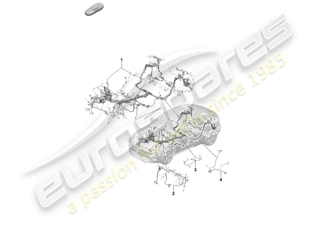 porsche 2026 (macan-e) wiring looms passenger compartment dashboard and part section wiring harness part diagram