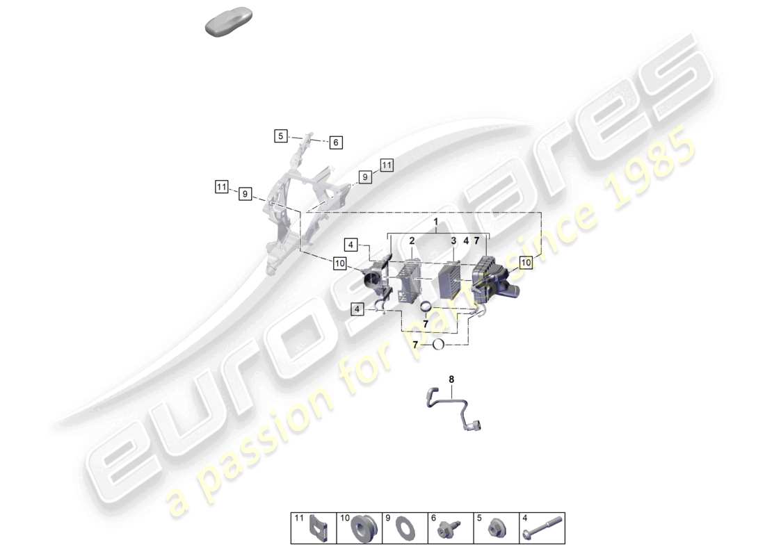 porsche 2025 (992-2 turbo / s) air filter parts diagram