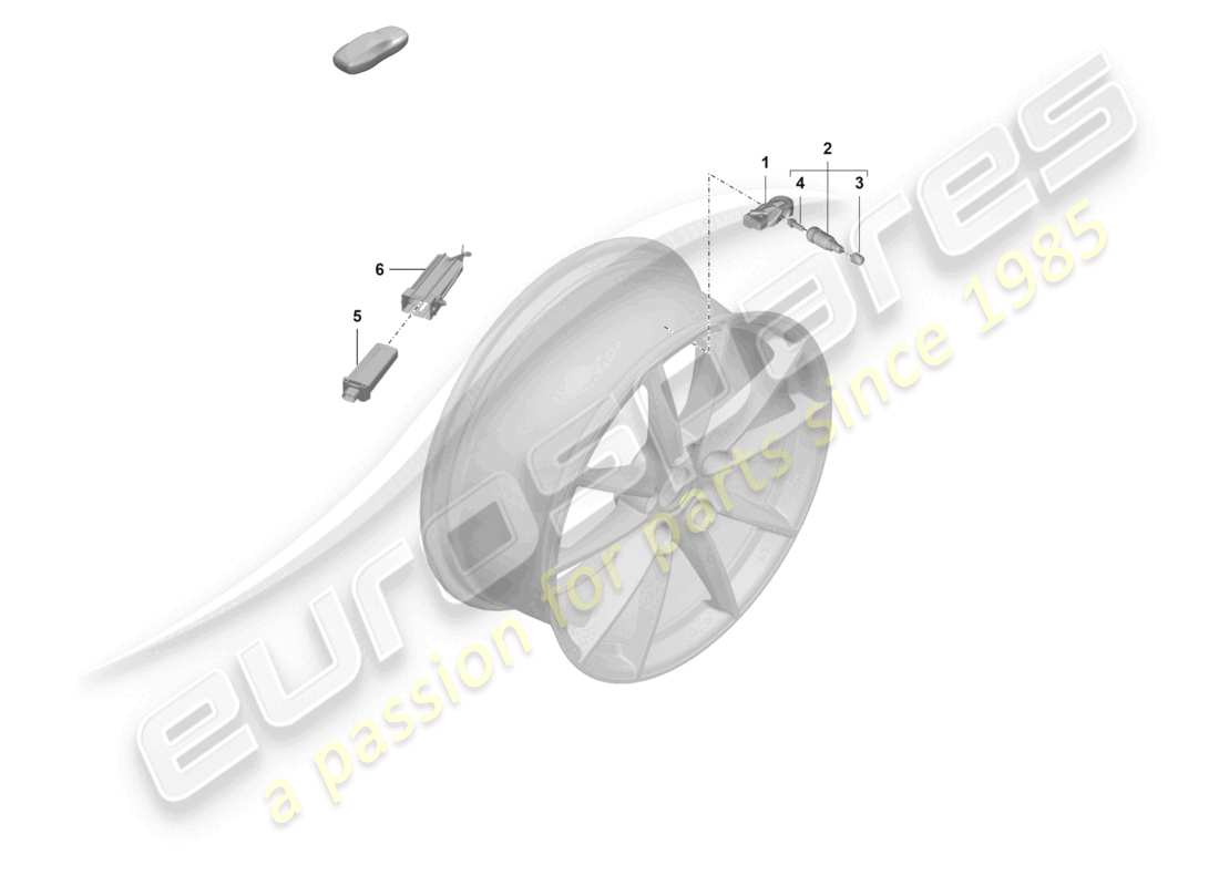porsche 2025 (992-2 turbo / s) tyre pressure control system parts diagram