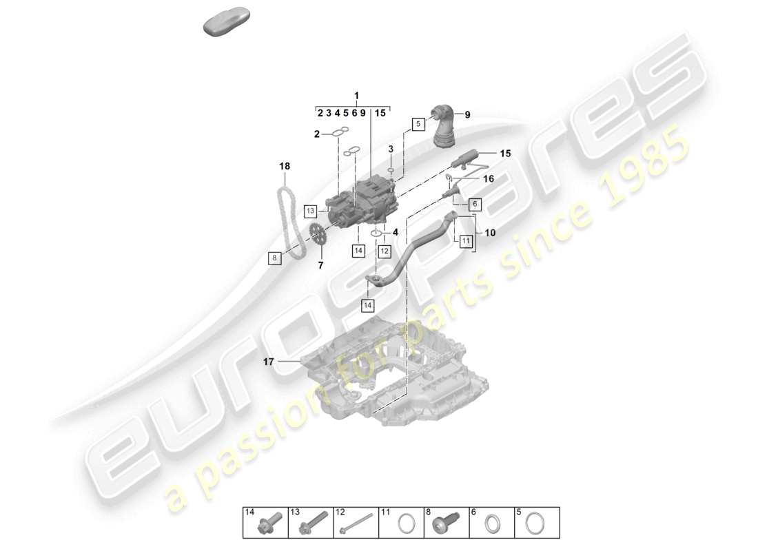 porsche 2025 (992-2) oil pump parts diagram
