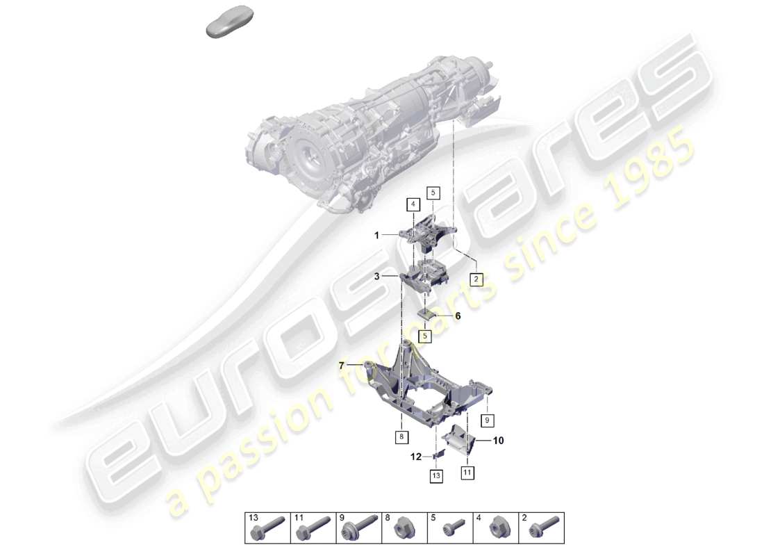 porsche 2023 (cayenne e3 pa) gearbox mounting transmission carrier part diagram