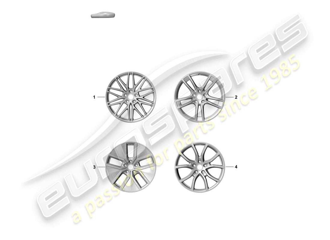 porsche 2023 (cayenne e3 pa) alloy wheel part diagram