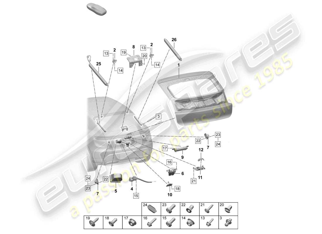 porsche 2026 (macan-e) rear lid part diagram