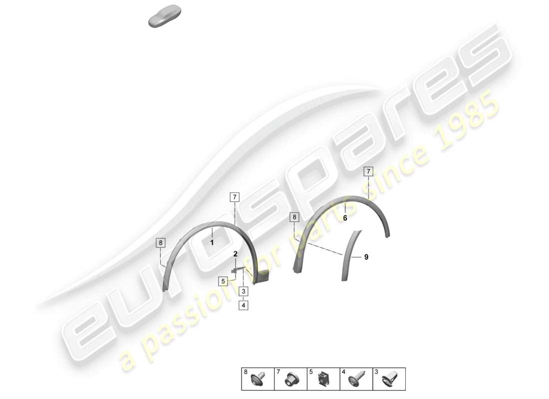 porsche 2025 (macan-e) wheel arch cover accessories part diagram