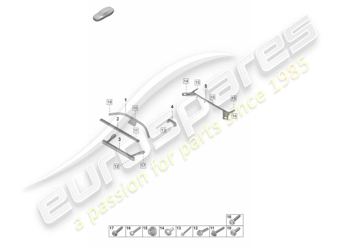porsche 2020 (taycan 9j1-1) dome strut front and rear reinforcement part diagram