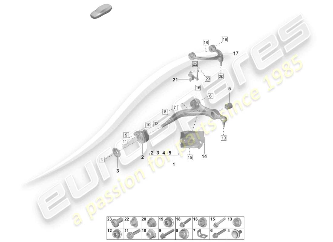 porsche 2023 (panamera 971-2) wishbone parts diagram