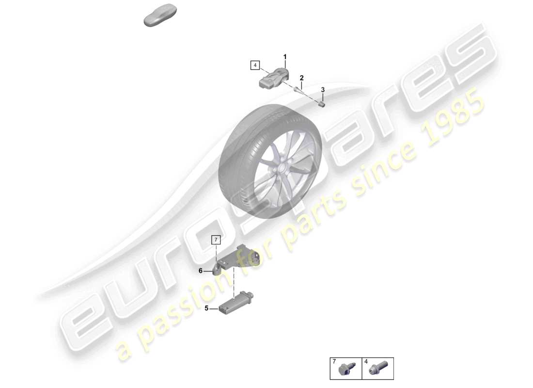 porsche 2025 (718 boxster spyder) tyre pressure control system parts diagram