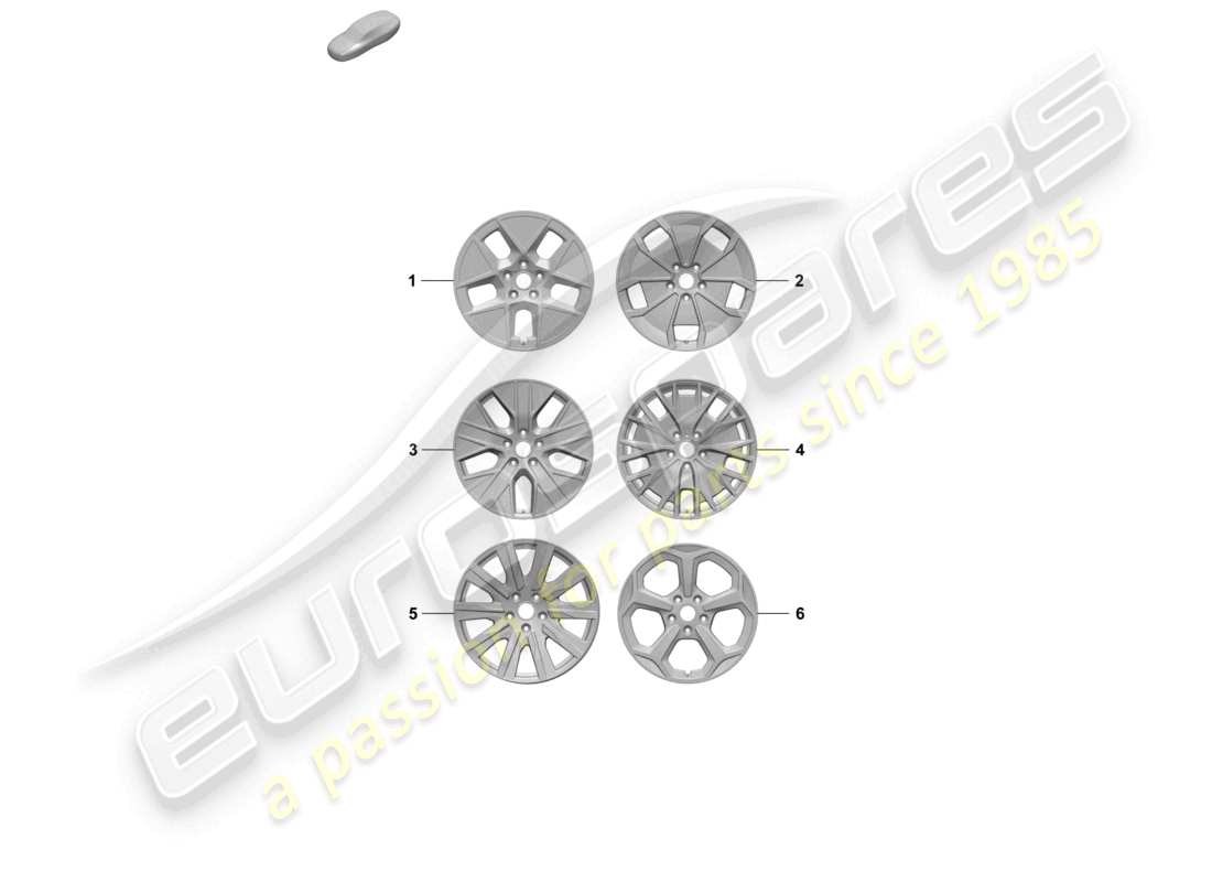 porsche 2025 (taycan 9j1-2) alloy wheel 20 parts diagram