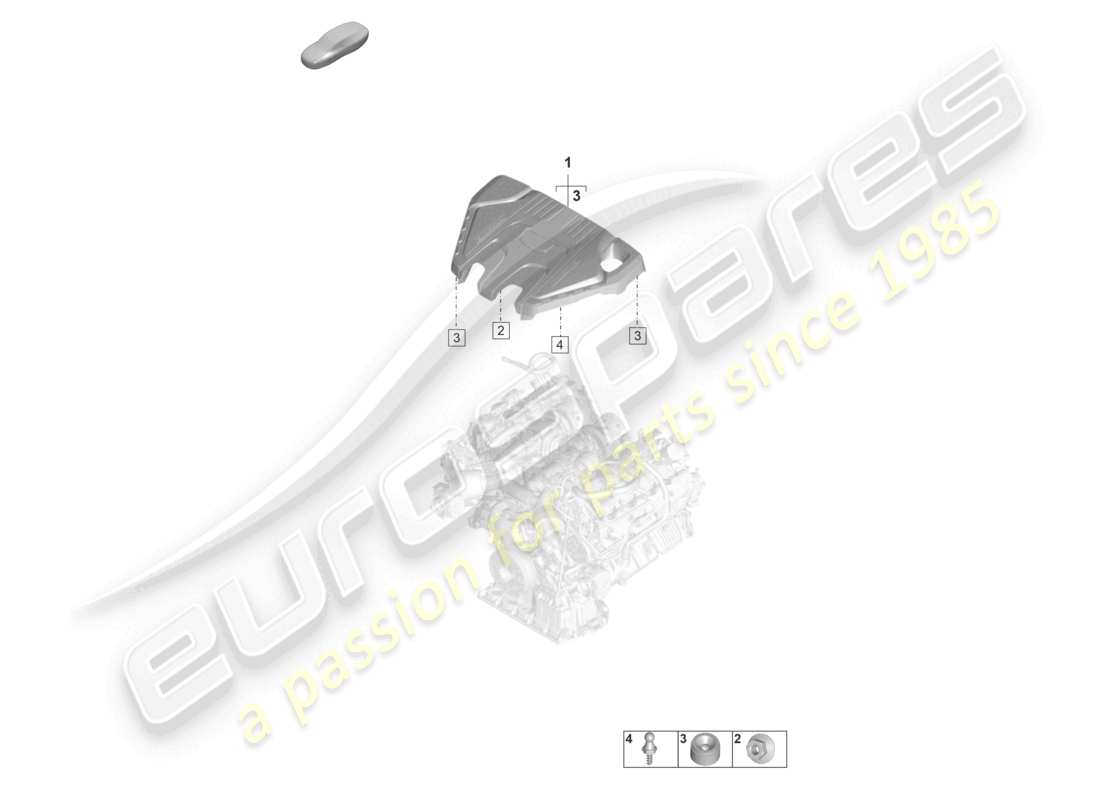 porsche 2023 (panamera 971-2) engine cover parts diagram