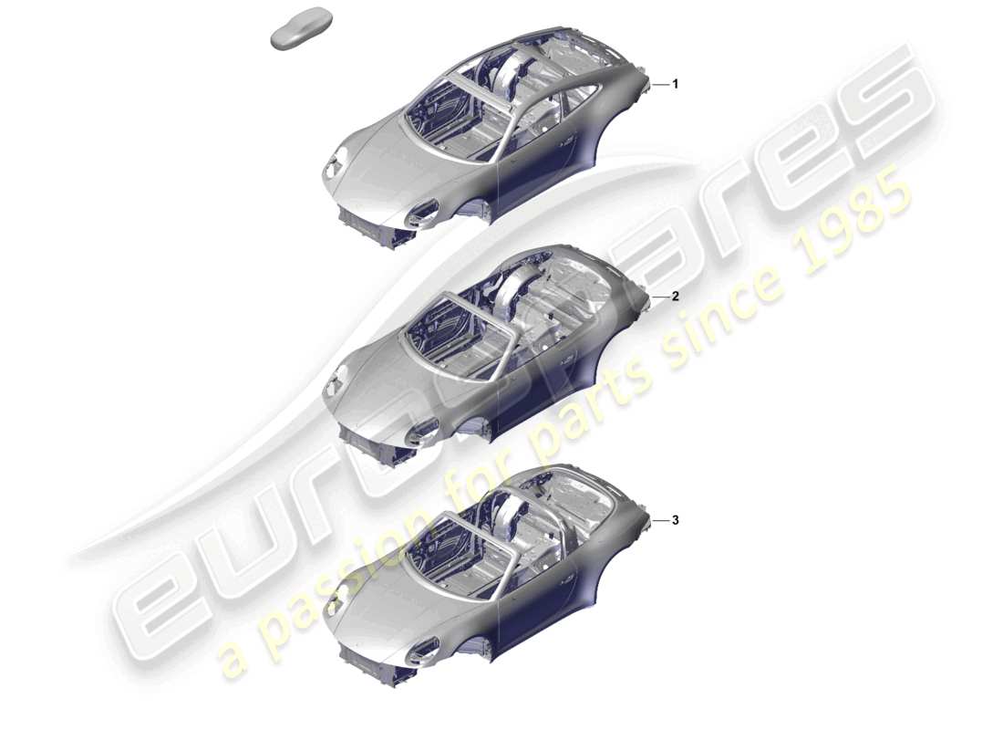 porsche 2025 (992-2) car body parts diagram