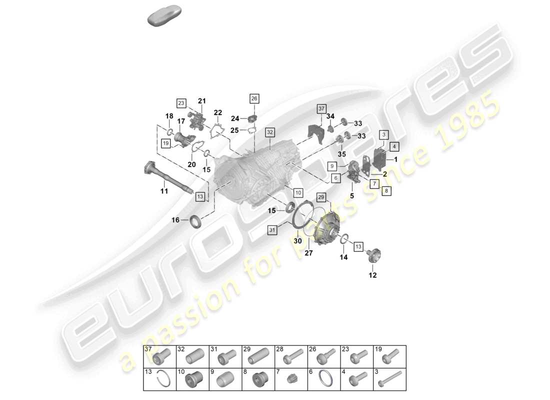porsche 2025 (992-2) manual gearbox individual parts parts diagram