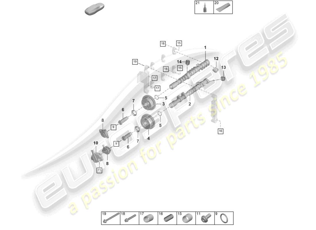 porsche 2024 (992-2) camshaft camshaft adjuster unit part diagram