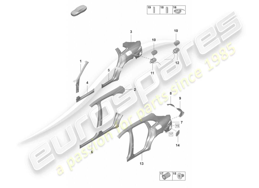 porsche 2021 (panamera 971-2) side part outer part diagram