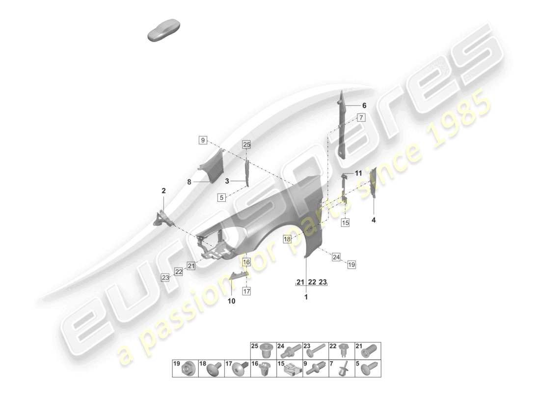 porsche 2023 (panamera 971-2) wing parts diagram