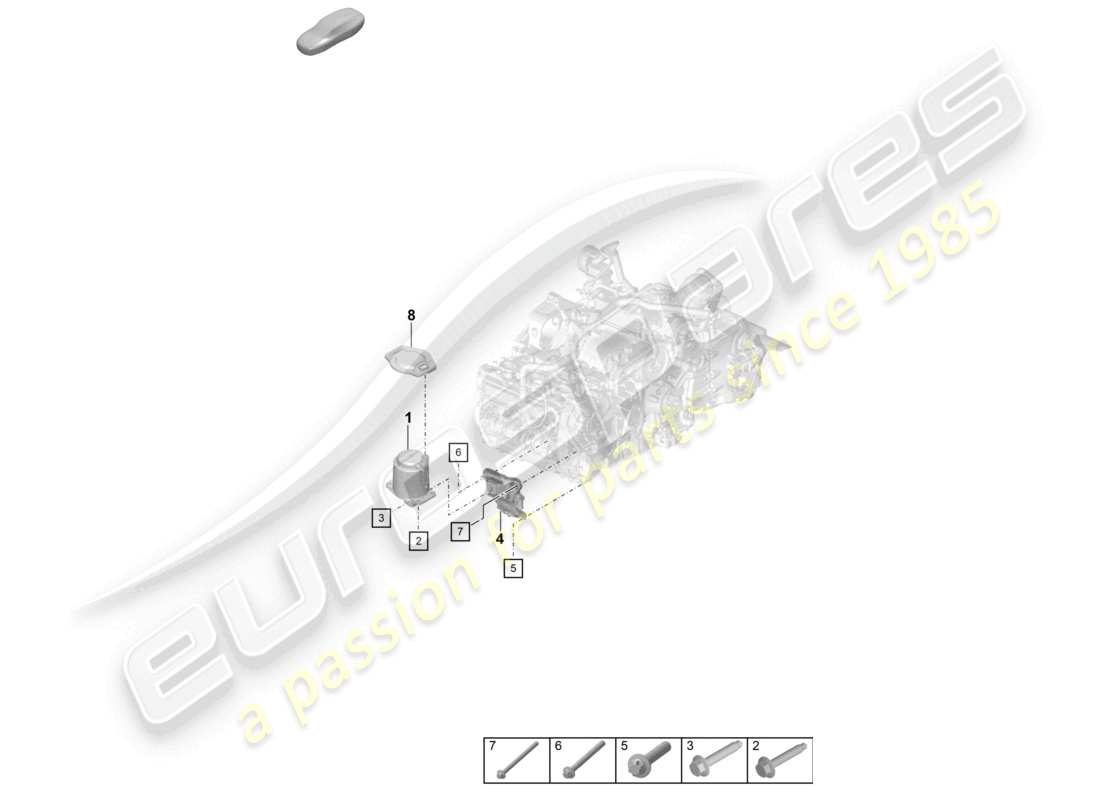 porsche 2020 (992-1 turbo / s) engine lifting tackle parts diagram