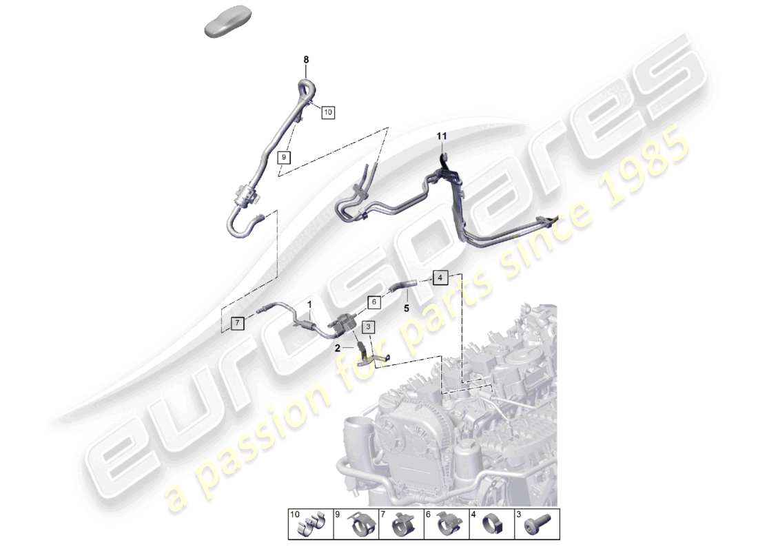 porsche 2023 (cayenne e3 pa) breather line tank ventilation part diagram
