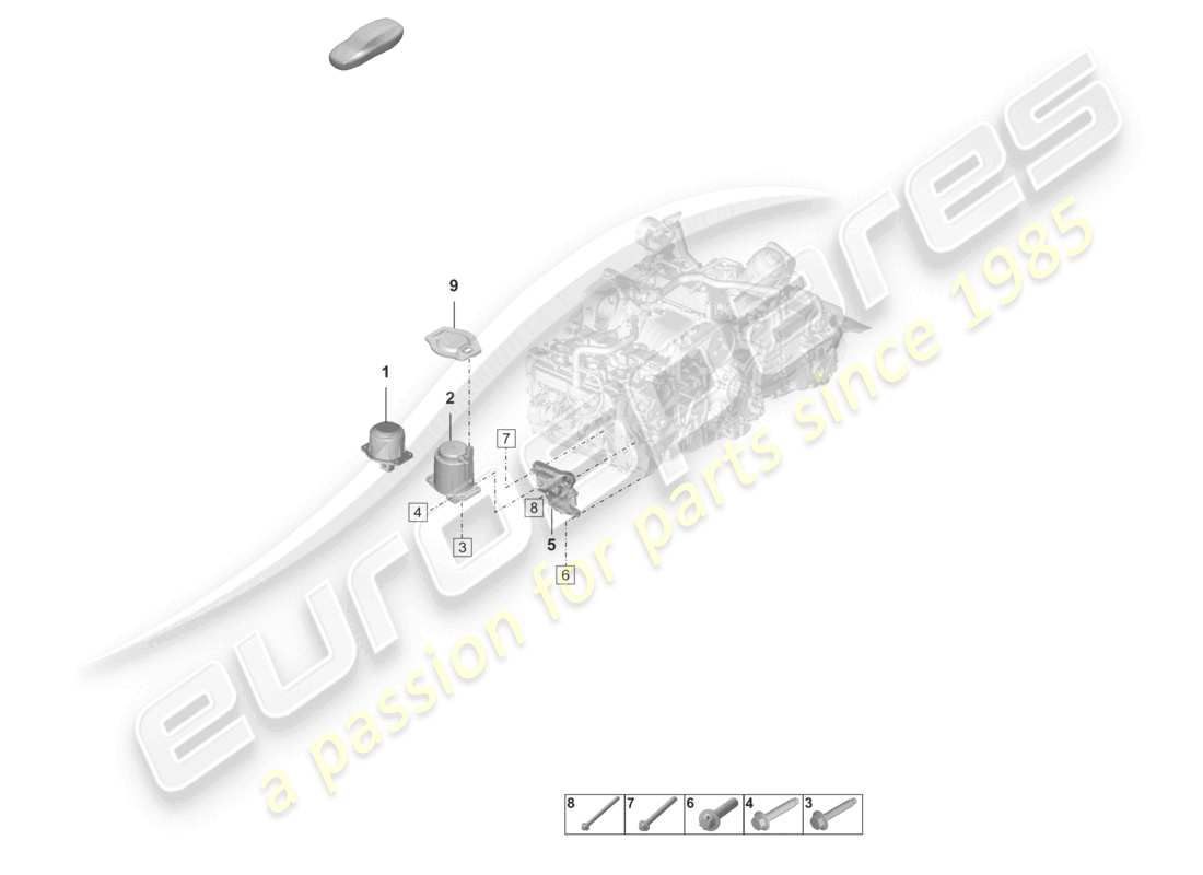 porsche 2023 (992-1) engine lifting tackle parts diagram