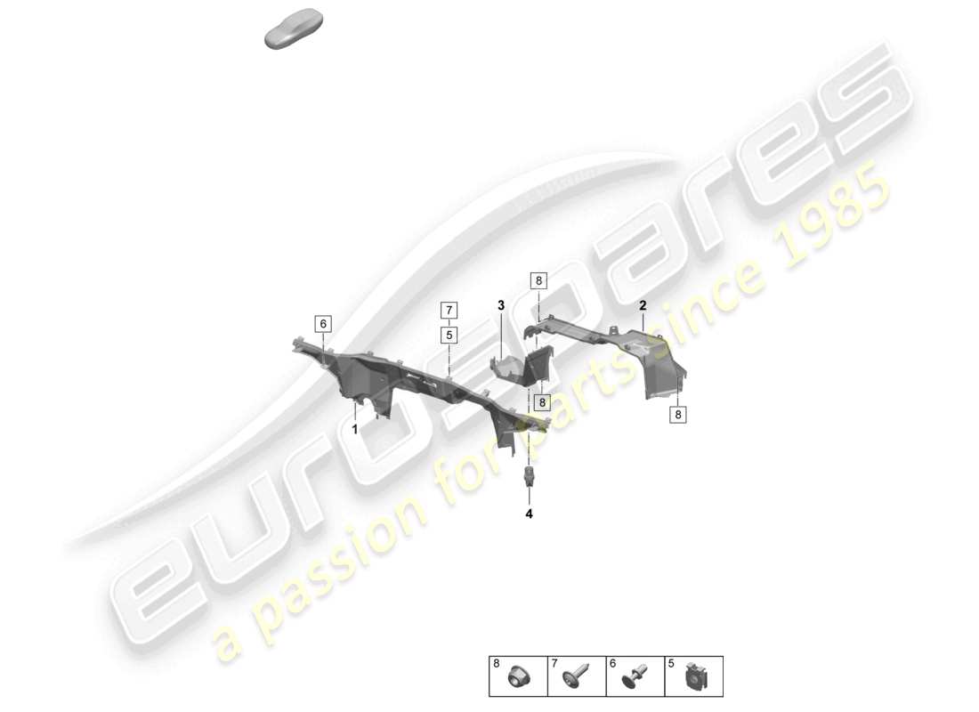 porsche 2025 (macan-e) front end firewall water box part diagram