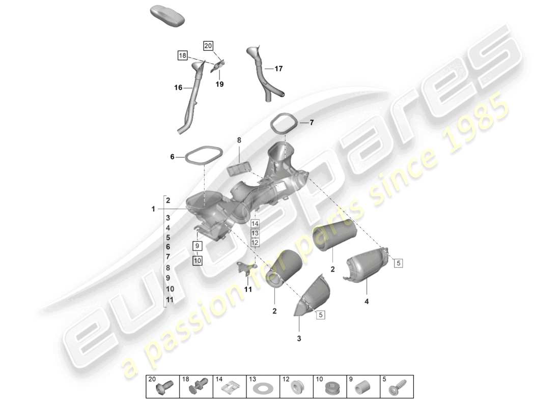 porsche 2025 (992-1 gt3/rs/st) air filter parts diagram