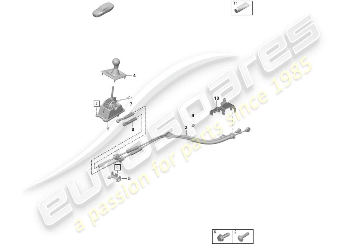 porsche 2026 (992-2 gt3) selector mechanism 7-speed manual transmission parts diagram