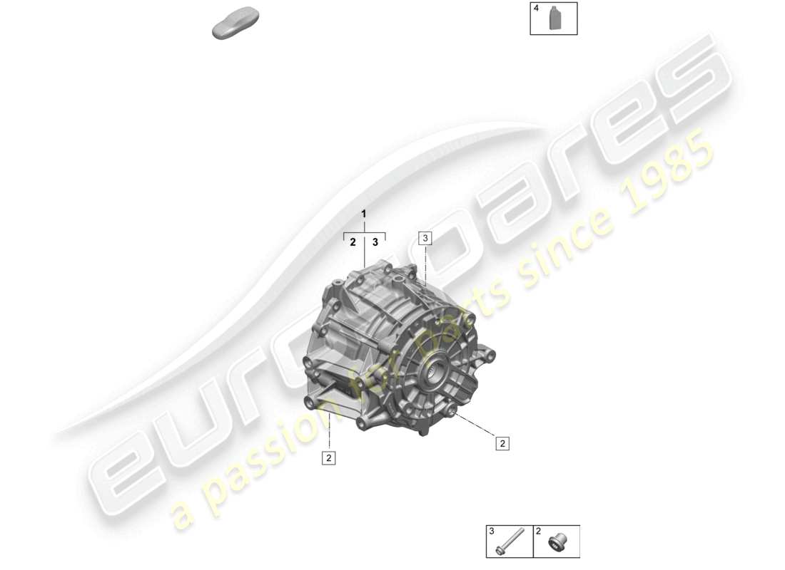 porsche 2025 (taycan 9j1-2) front axle differential parts diagram