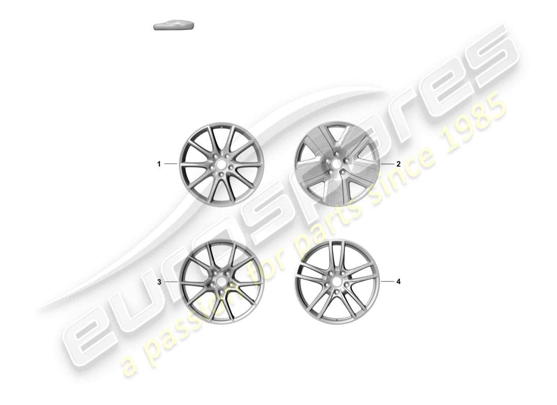 porsche 2026 (cayenne e3 pa) alloy wheel part diagram