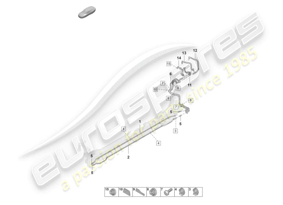 porsche 2021 (taycan 9j1-1) coolant pipe rear part diagram
