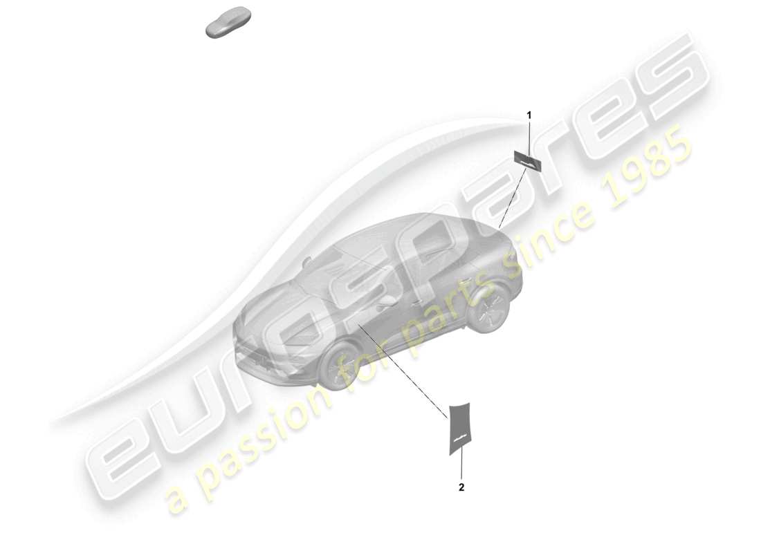 porsche 2025 (macan-e) assembly aid for lettering inscriptions/lettering see illustration: 810-000 part diagram