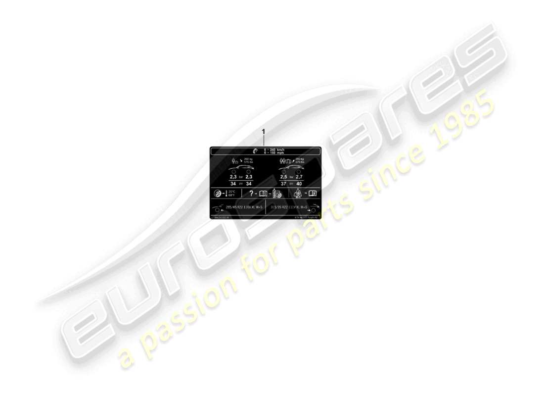 porsche 2026 (cayenne e3 pa) data plate for 22 tyre pressure for all-weather tyres part diagram