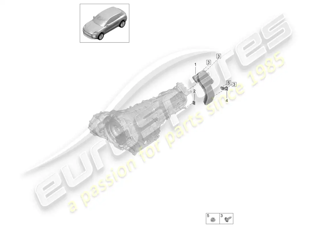 porsche 2020 (macan) air guide transfer box parts diagram