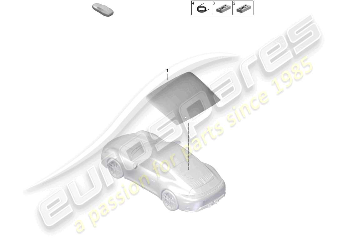 porsche 2025 (992-2 gt3) rear window parts diagram