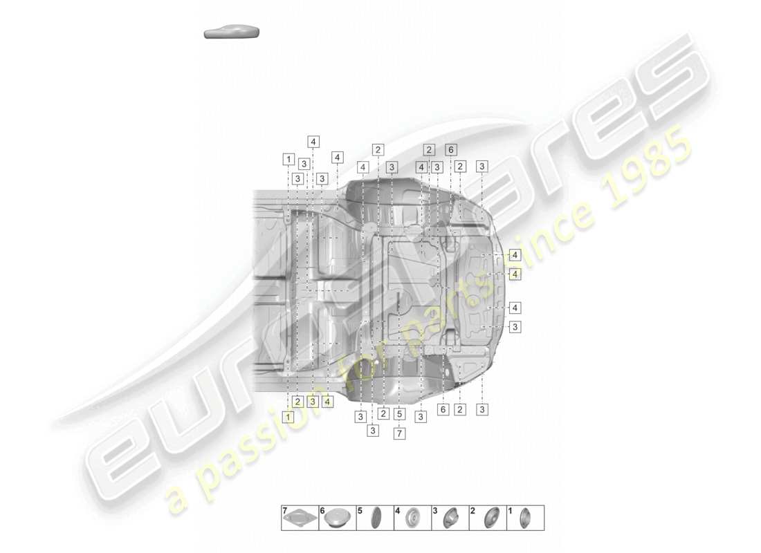 porsche 2020 (taycan 9j1-1) underbody lower rear part diagram
