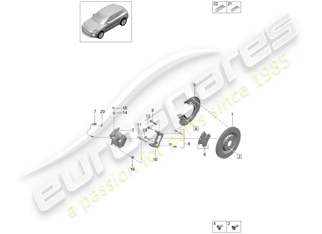 porsche 2020 (macan) disc brake rear axle black d >>- mj 2021 parts diagram