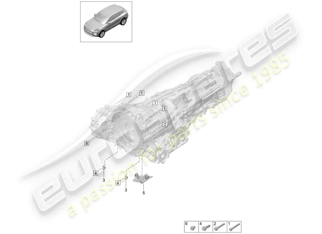 porsche 2020 (macan) mounting parts for engine and transmission parts diagram