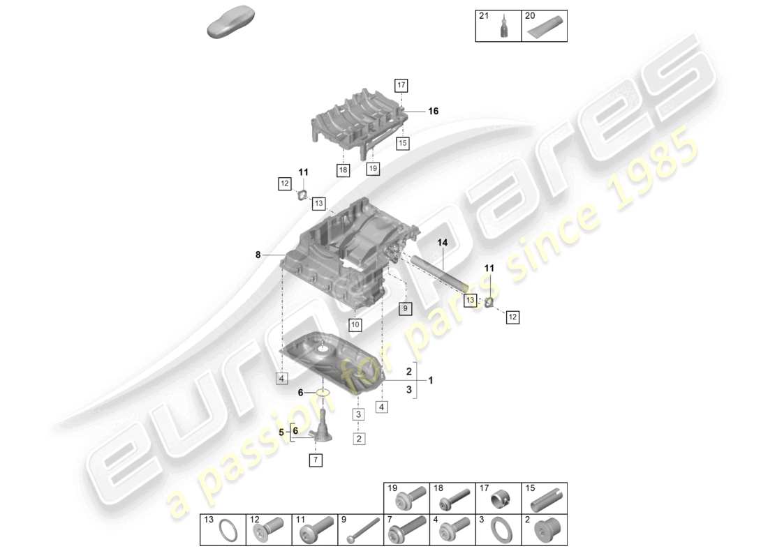 porsche 2025 (panamera 976) oil-conducting housing oil sump parts diagram