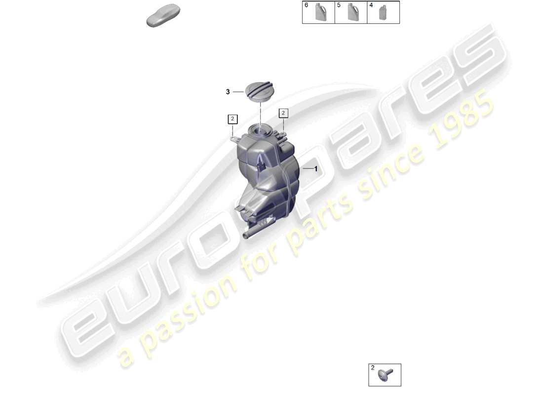 porsche 2025 (panamera 976) coolant cooling system coolant expansion tank breather line parts diagram