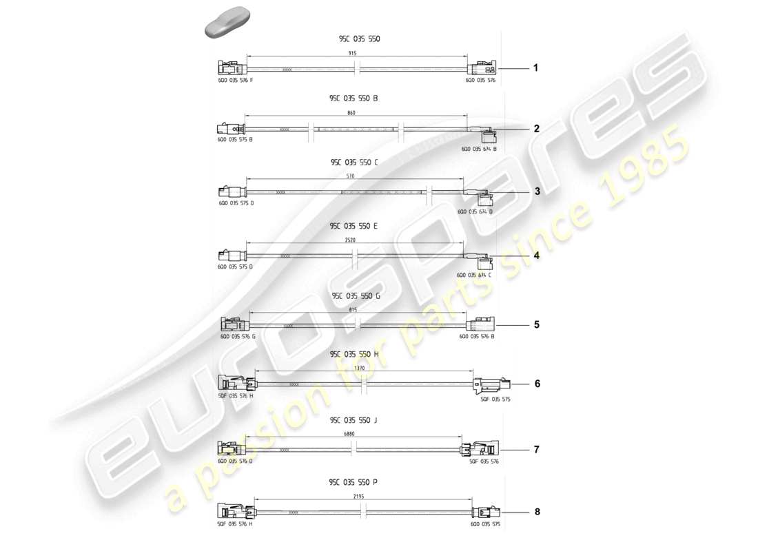 porsche 2026 (macan-e) aerial connection line part diagram