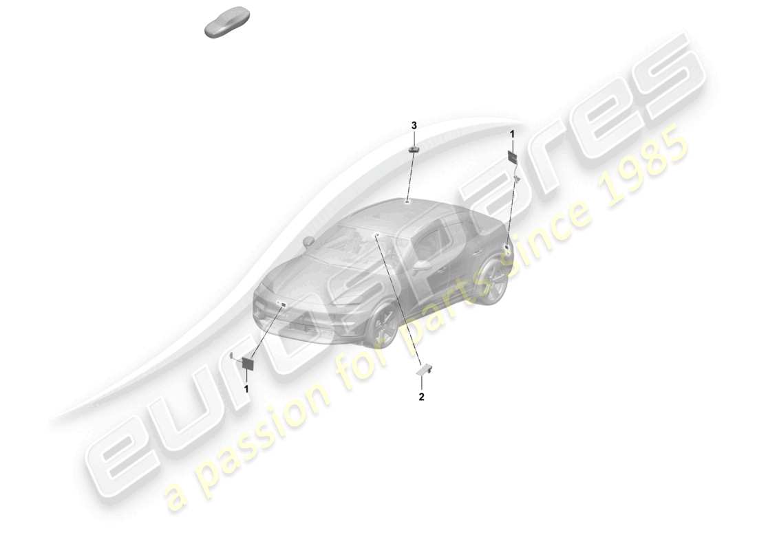 porsche 2026 (macan-e) aerial front part diagram