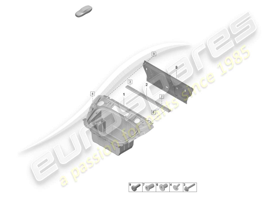 porsche 2023 (taycan 9j1-1) front end luggage compartment liner parts diagram