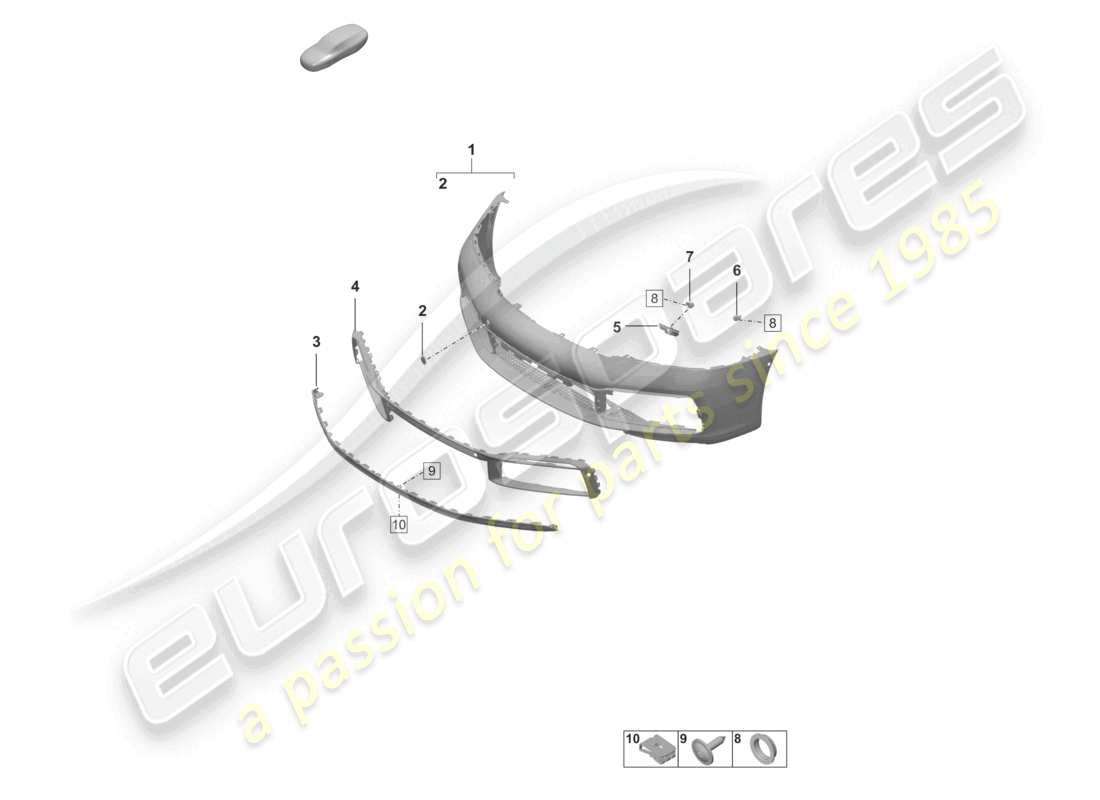 porsche 2024 (992-1) bumper front part diagram