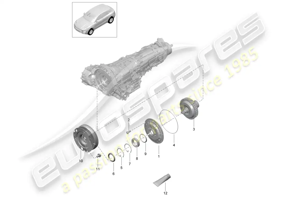 porsche 2014 (macan) coupling flywheel parts diagram