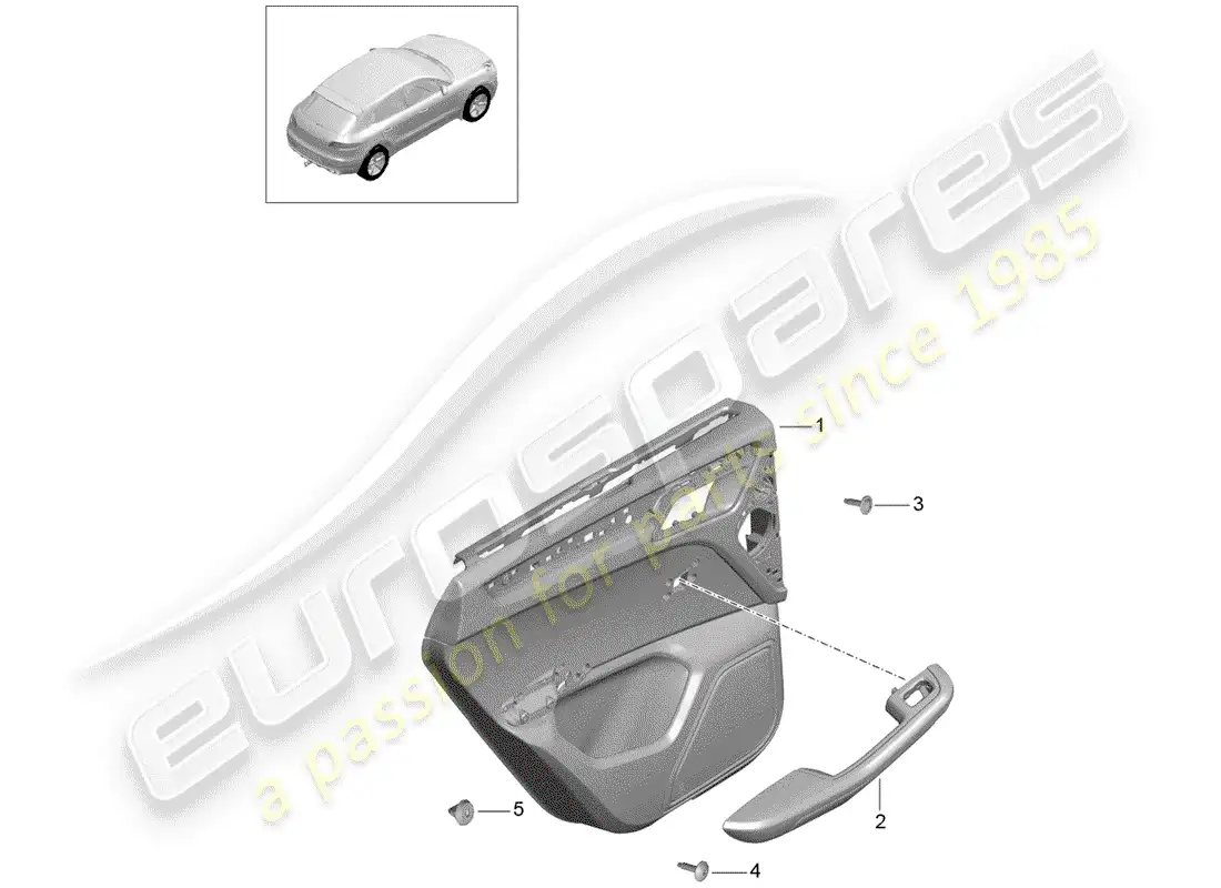 porsche 2014 (macan) door panel rear leather package alcantara slush technology parts diagram