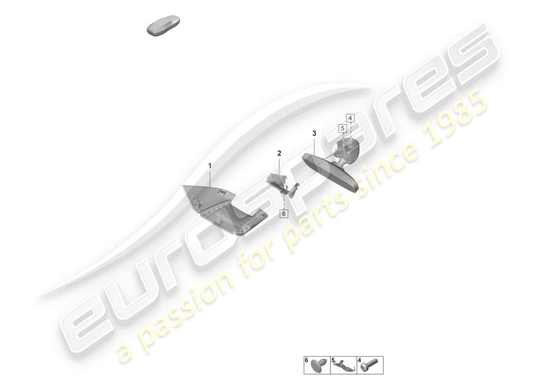 porsche 2021 (panamera 971-2) interior mirror accessories part diagram