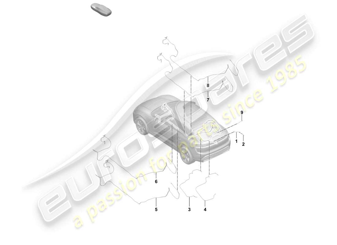 porsche 2025 (macan-e) hose rear reversing camera part diagram