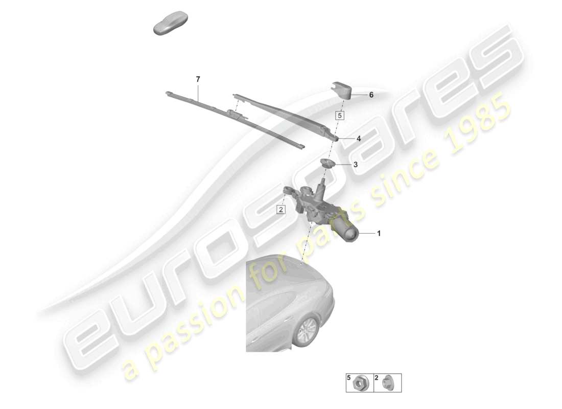porsche 2023 (panamera 971-2) wiper and washer system for rear window parts diagram