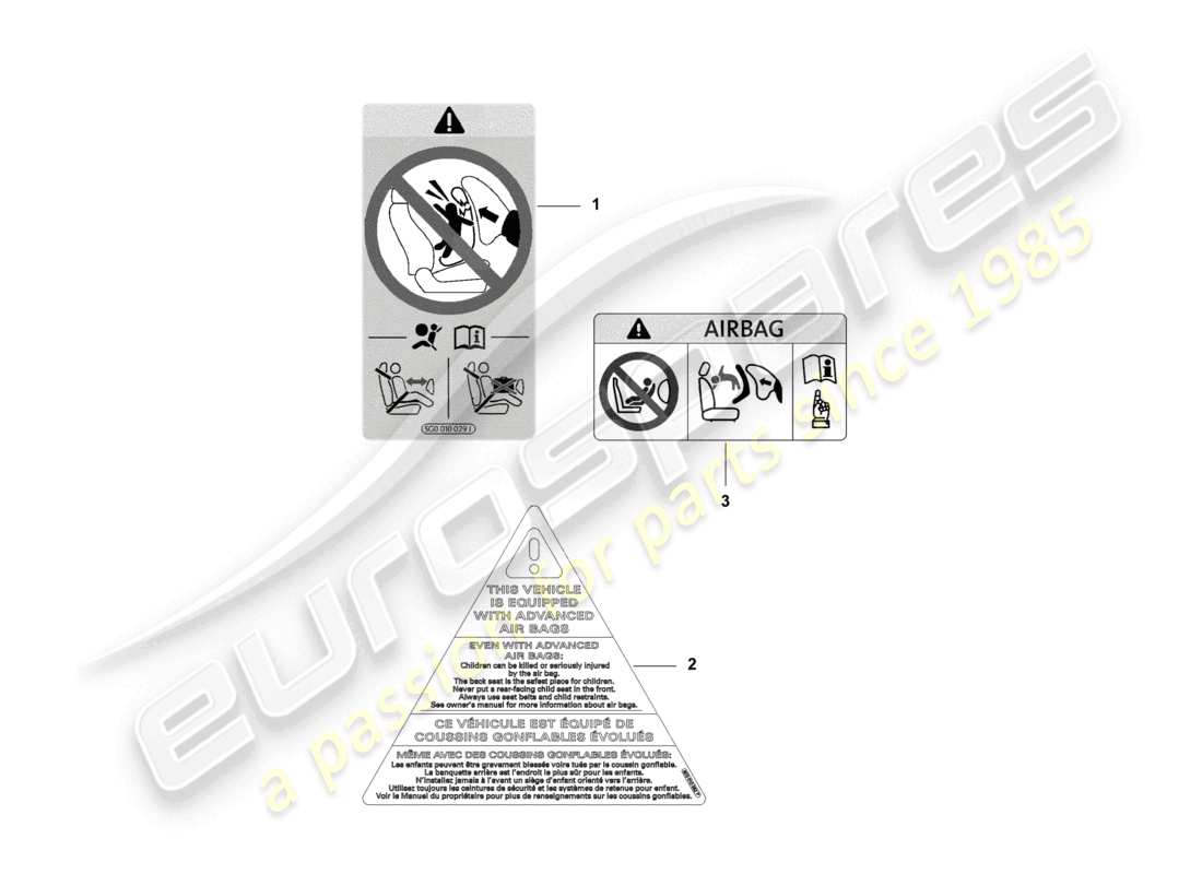 porsche 2025 (macan-e) notice airbag part diagram